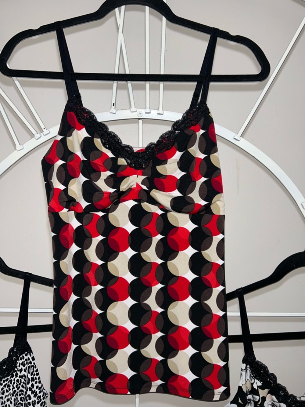 3x White House Black Market WHBM Mixed Print Lace-Trim Cami Tank Top Lot - Picture 4 of 10